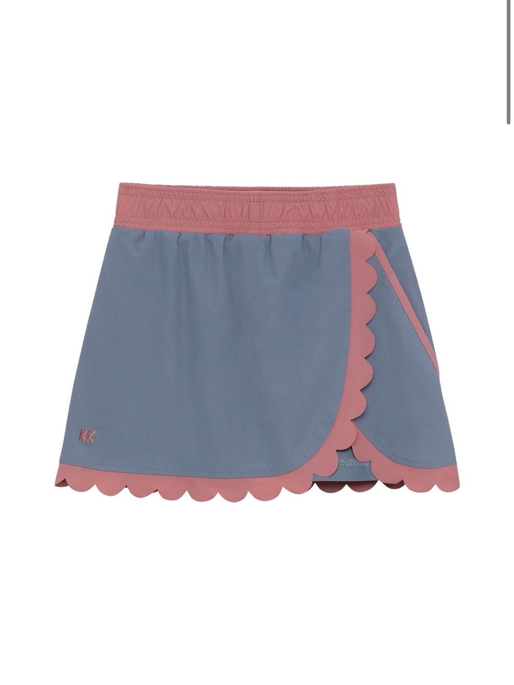 Courtside Kids Blue and Pink Scalloped Skort